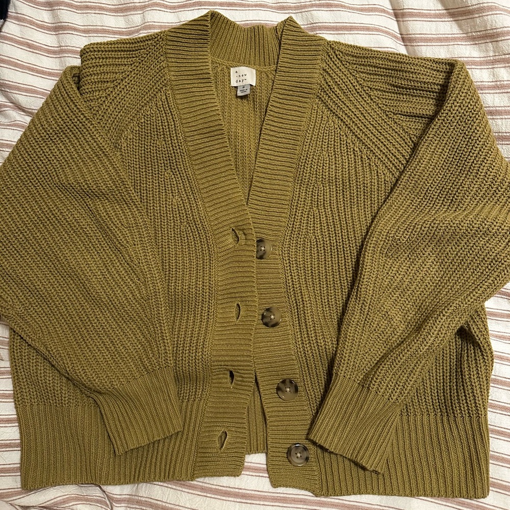 a new day Olive Button-Up Cardigan